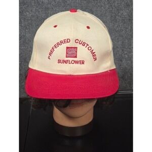 Kati Preferred Customer Sunflower Vintage Snapback Hat Cream Red Mens OSFA
